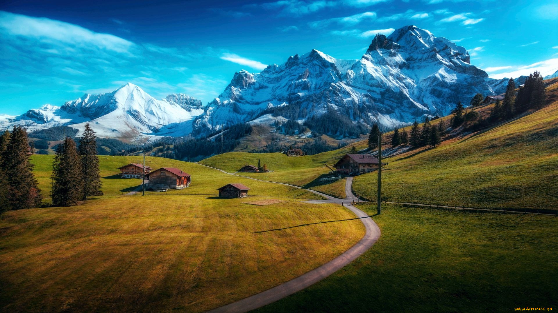 village, bernese alps, switzerland, , - ,  , bernese, alps